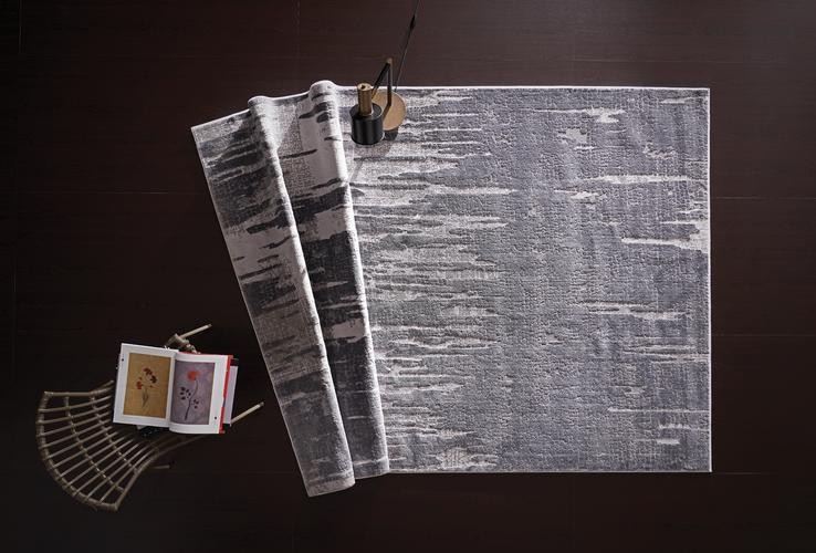 Bled Polyester ve Polipropilen Halı, Antrasit, 80 x 1.50
