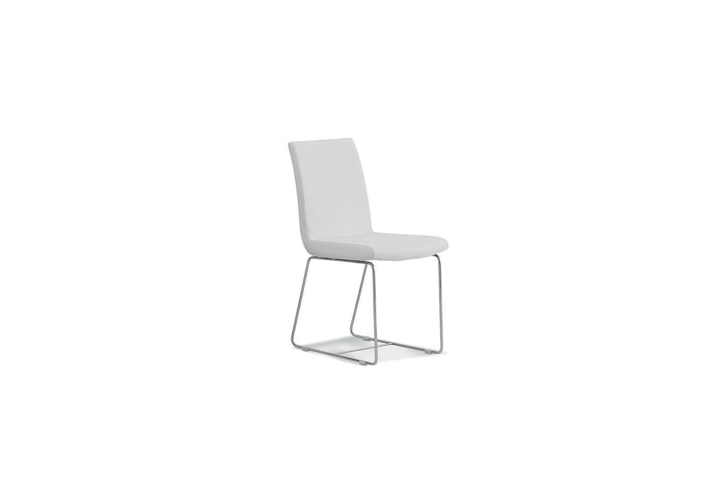 Enza Home Crystal, Sandalye, Suni Deri Kumaş 88 Beyaz 2