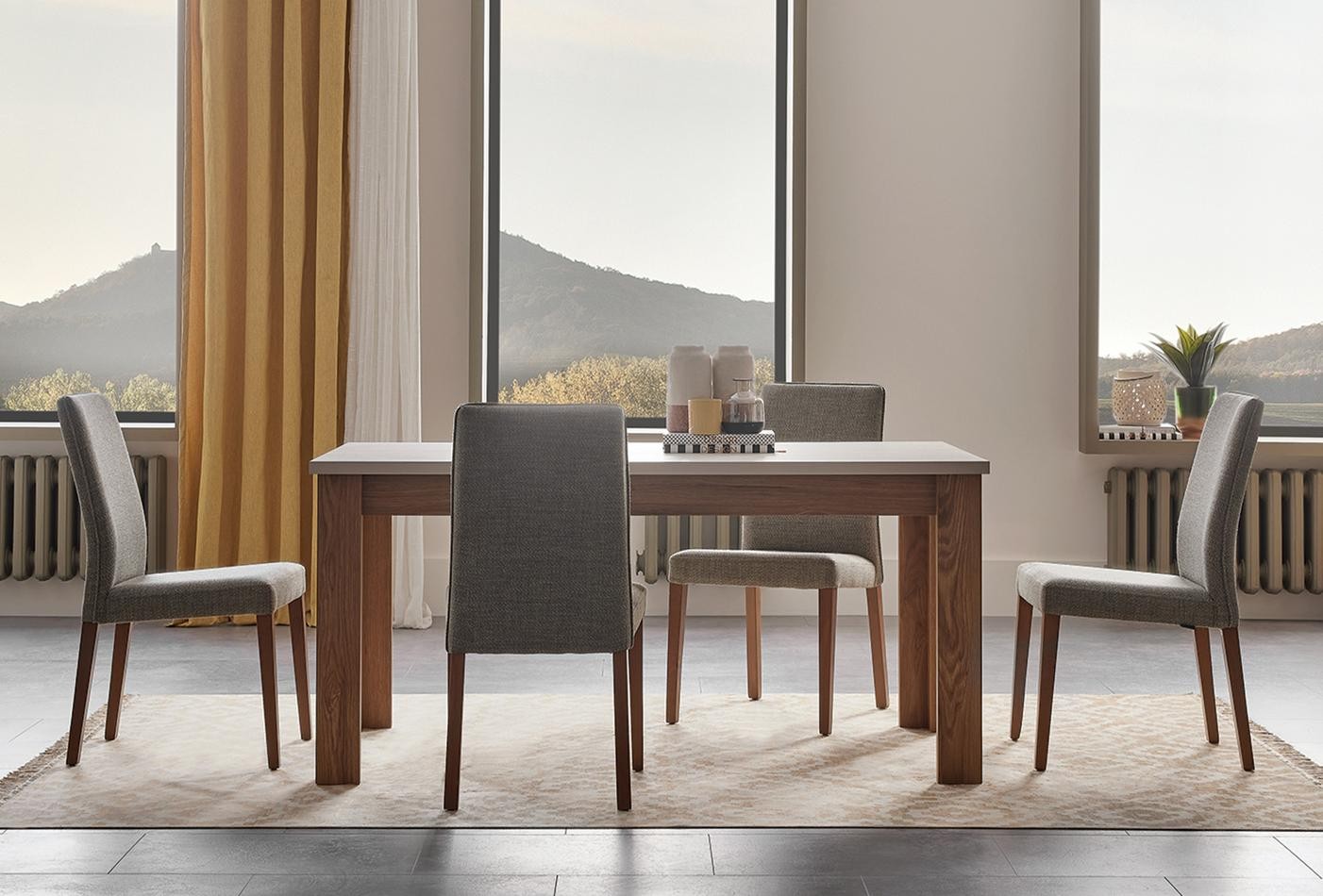 Enza Home Loreto, Konsol + Yemek Masası (Sabit) + Sandalye (4 adet)