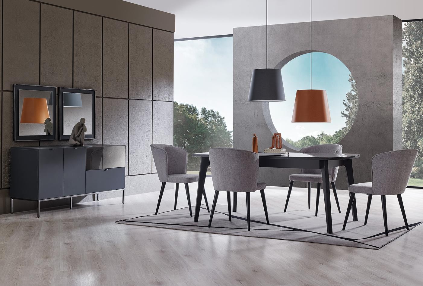 Enza Home Legato, Konsol + Yemek Masası (Sabit) + Sandalye (4 adet)