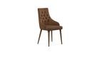Elegante Sandalye, Kulplu, Nubuk Kumaş 2113 Kahverengi