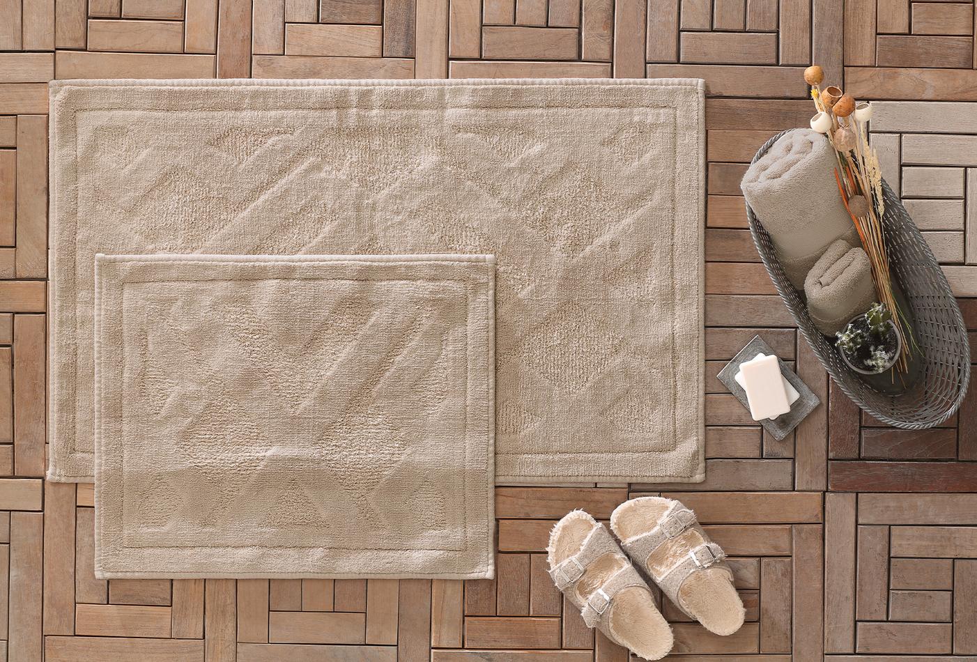 Enza Home Milo - Bej, Banyo Paspası Seti, 50x60 cm - 60x100 cm 1