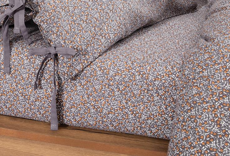 Mix&Match Ditsy - Antrasit Lastikli Çarşaf, Tek Kişilik