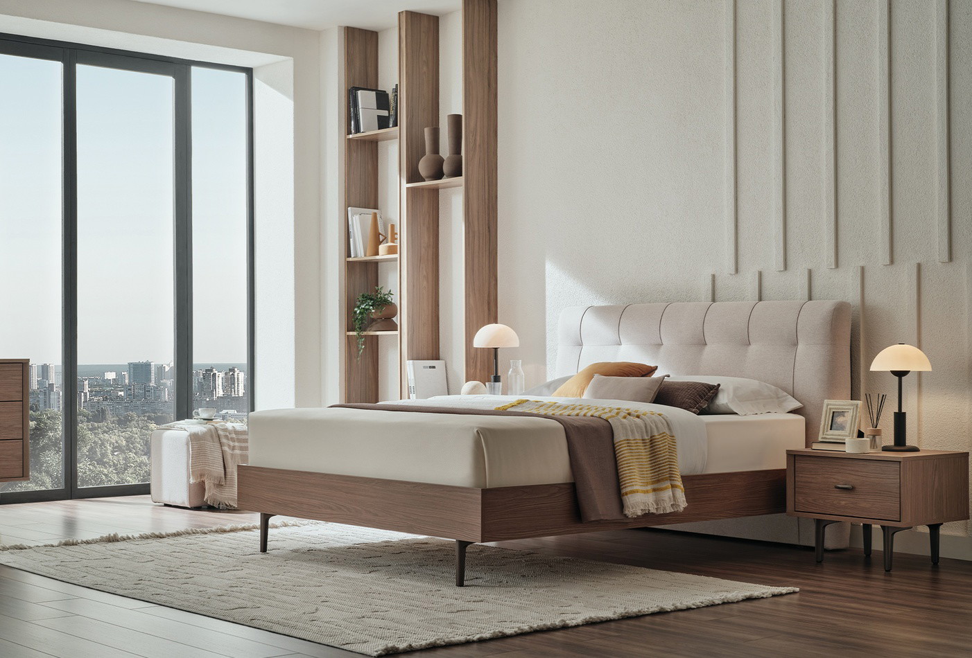 Enza Home Paloma, Başlıklı Karyola, (160x200 cm), 55701 Krem 9