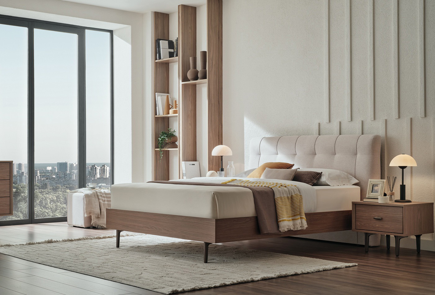 Enza Home Paloma, Başlıklı Karyola, (160x200 cm), 55701 Krem 1