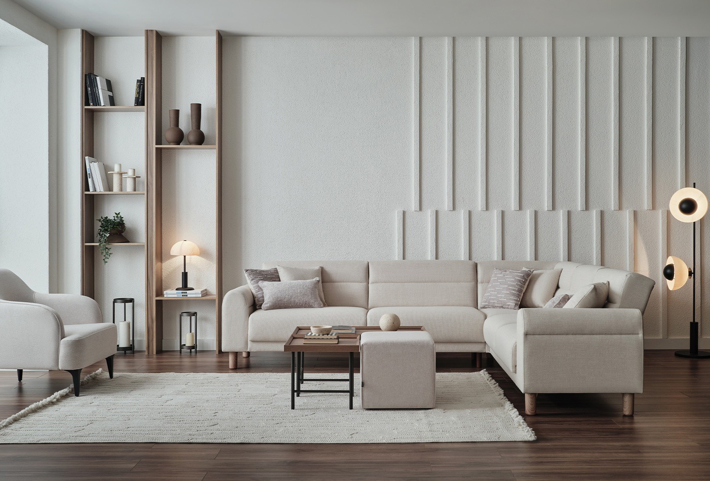 Enza Home Paloma, Yataklı Köşe Takımı - Sağ, 55904 Krem 3