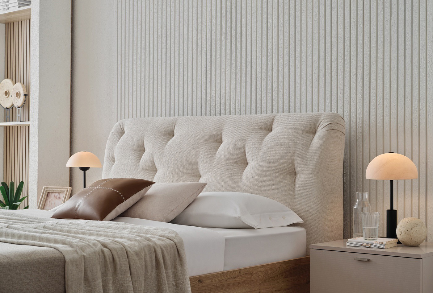 Enza Home Cante, Başlıklı Karyola, (160x200 cm), 57001 Krem 3