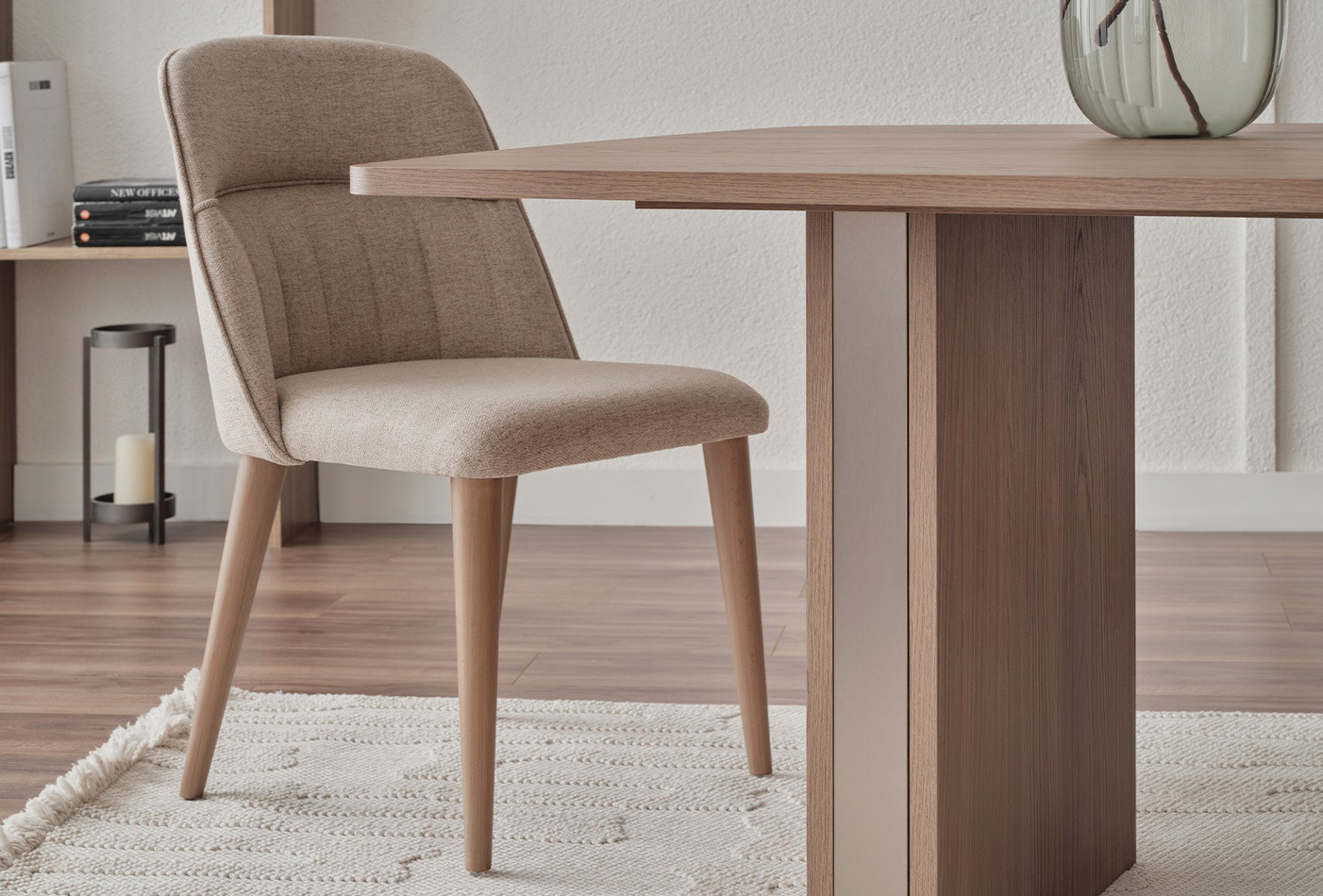 Enza Home Paloma, Sandalye, Dokuma Kumaş Oval Tasarım Kum Rengi 2